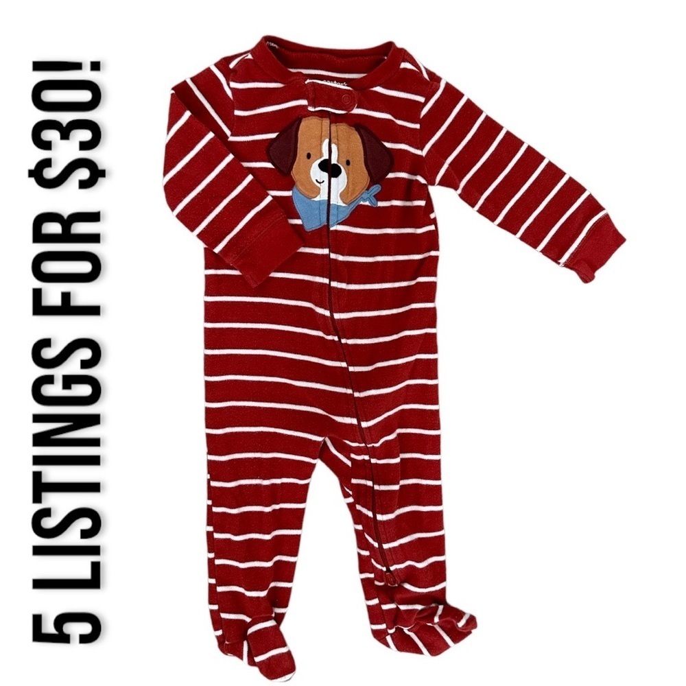 Carter’s 9 Months Baby Boy Footies zip Sleep & Play Onesie dog